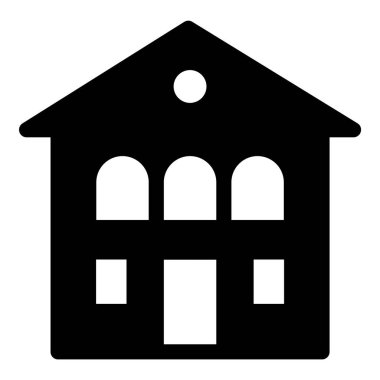 Ev Binası Ev Simgesi Beyaz Arkaplanda İzole Edildi