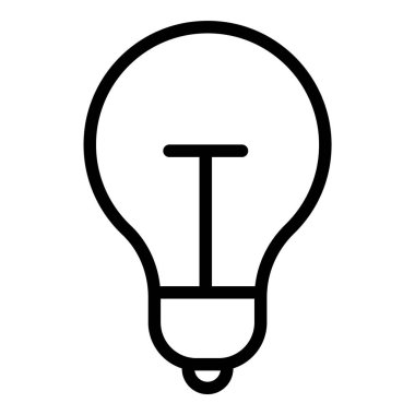 Ampul Fikri Düz Simgesi Beyaz Arkaplanda İzole Edildi