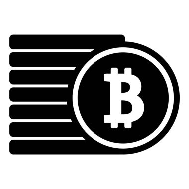 Kripto Para Birimi Bitcoin Para Düz Simgesi Beyaz Arkaplanda İzole Edildi