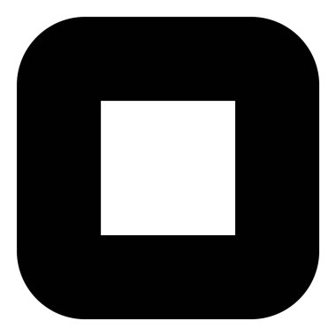 Kare Köşe Geometri Düz Simgesi Beyaz Arkaplanda İzole Edildi