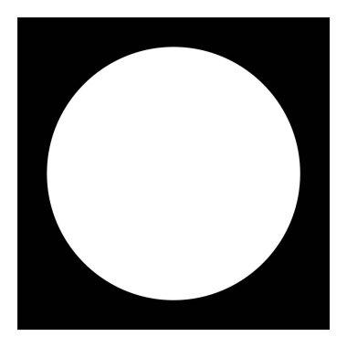 Kare Köşe Geometri Düz Simgesi Beyaz Arkaplanda İzole Edildi