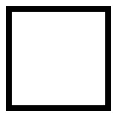 Kare Köşe Geometri Düz Simgesi Beyaz Arkaplanda İzole Edildi