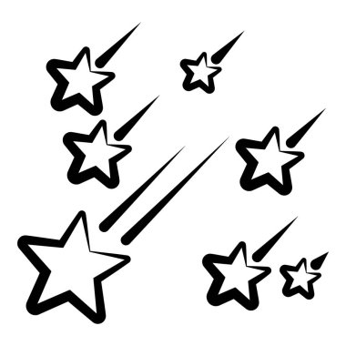 Yıldız Şelalesi Düz Simgesi Beyaz Arkaplanda İzole Edildi