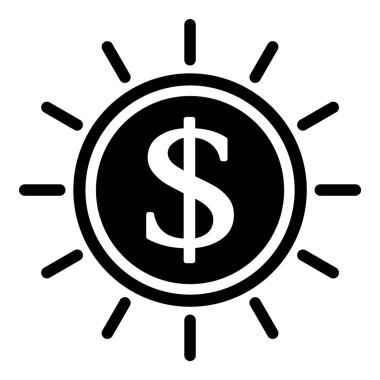 Dolar Para Birimi Düz Simgesi Beyaz Arkaplanda İzole Edildi