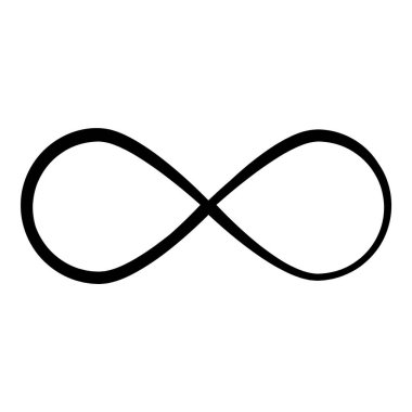 Sonsuzluk Düz Simgesi Beyaz Arkaplanda İzole Edildi