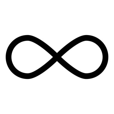 Sonsuzluk Düz Simgesi Beyaz Arkaplanda İzole Edildi