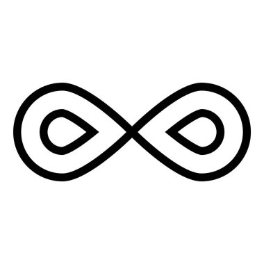 Sonsuzluk Düz Simgesi Beyaz Arkaplanda İzole Edildi