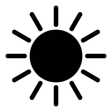 Güneş Işıkları Düz Simgesi Beyaz Arkaplanda İzole Edildi