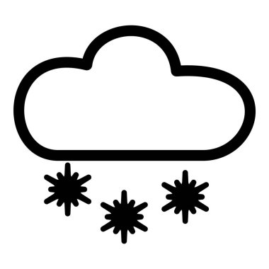 Kar ve Bulut Düz Simgesi Beyaz Arkaplanda İzole Edildi