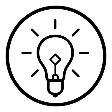 Ampul Fikri Ampulü Parlak Düz Simge Beyaz Arkaplanda İzole Edildi