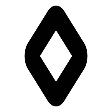 Rhombus Elmas Pastil Düz Simgesi Beyaz Arkaplanda İzole Edildi