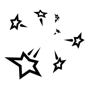 Yıldız Düşüşü Soyut Patlama Uçuşu Düz Simgesi Beyaz Arkaplanda İzole Edildi