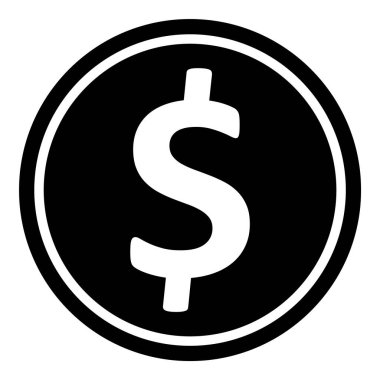 Dolar Para Birimi Düz Simgesi Beyaz Arkaplanda İzole Edildi