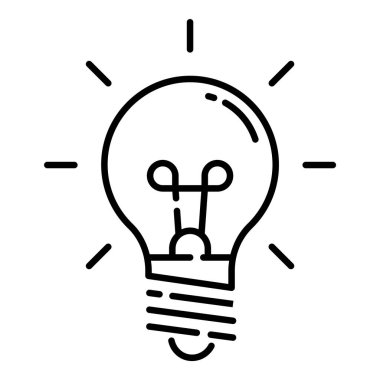 Parlak Ampul Düz Simgesi Beyaz Arkaplanda İzole Edildi