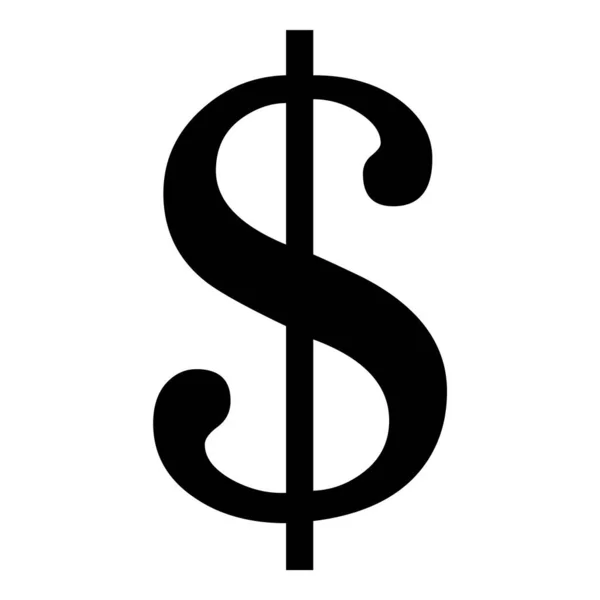 Dolar Para Birimi Düz Simgesi Beyaz Arkaplanda İzole Edildi