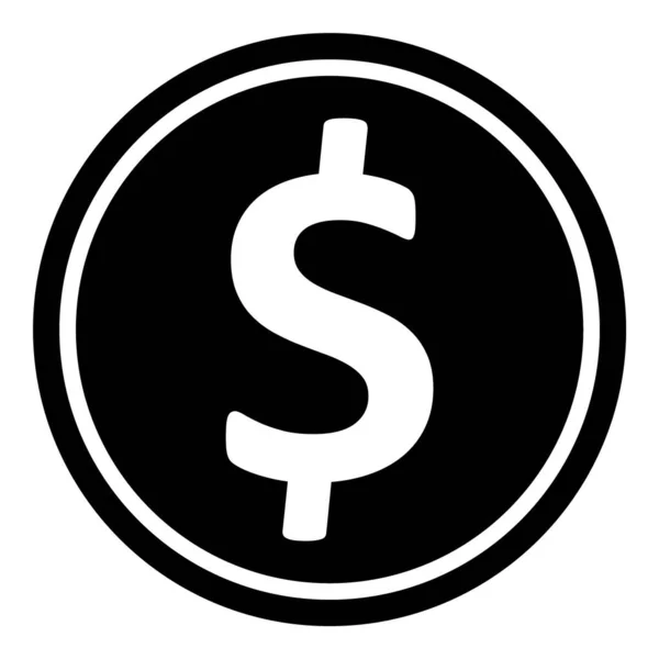 Долар Валюта Монета Плоска Піктограма Ізольовані Білому Тлі — стоковий вектор