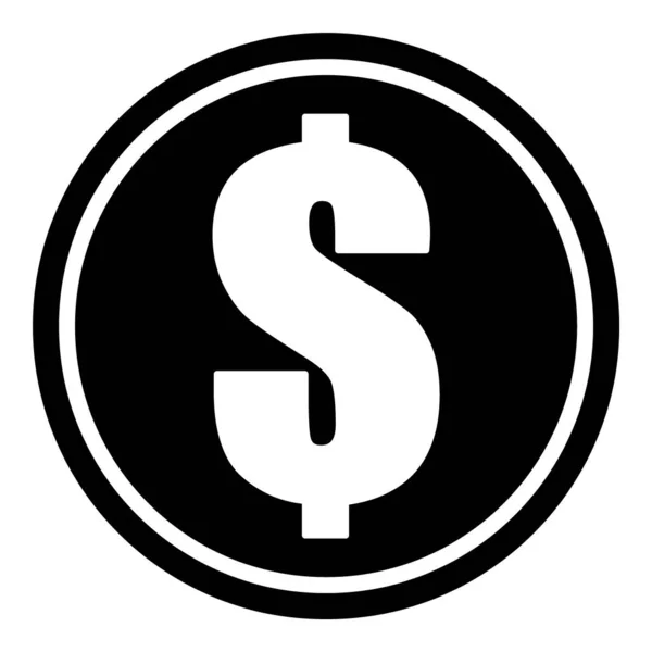Долар Валюта Монета Плоска Піктограма Ізольовані Білому Тлі — стоковий вектор