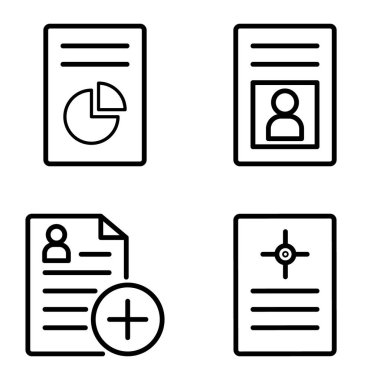 Doktor 1-2 Düz Simge Seti Beyaz Arkaplanda İzole Edildi