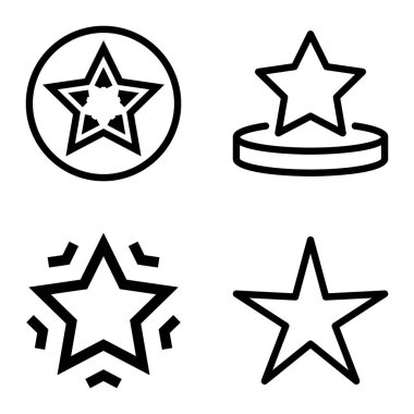 Yıldız Düz Simgesi Seti Beyaz Arkaplanda Ayrı Tutuldu