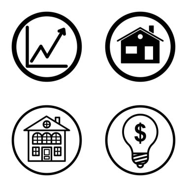 Daireler 1-2 Düz Simge Seti Beyaz Arkaplanda İzole Edildi