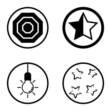 Daireler 1-2 Düz Simge Seti Beyaz Arkaplanda İzole Edildi