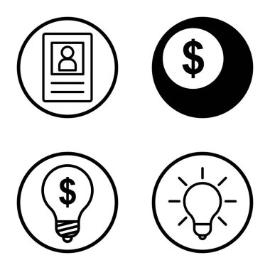 Daireler 1-2 Düz Simge Seti Beyaz Arkaplanda İzole Edildi