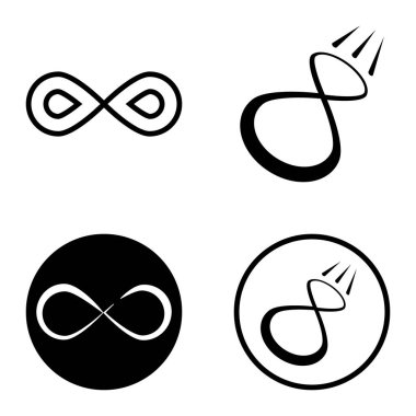 Sonsuz Düz Simge Seti Beyaz Arkaplanda İzole Edildi