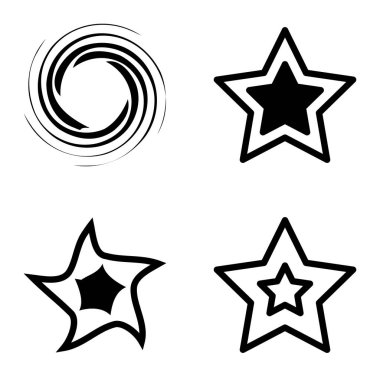 Yıldız2 Düz Simge Seti Beyaz Arkaplanda İzole Edildi