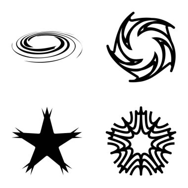 Yıldız2 Düz Simge Seti Beyaz Arkaplanda İzole Edildi