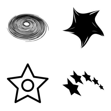 Yıldız2 Düz Simge Seti Beyaz Arkaplanda İzole Edildi