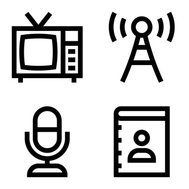 İletişim Düz Simgesi Beyaz Arkaplanda İzole Edildi