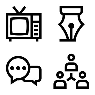 İletişim Düz Simgesi Beyaz Arkaplanda İzole Edildi