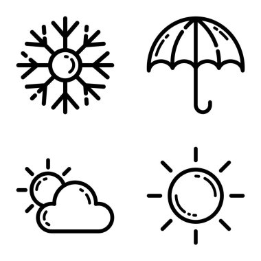 Hava Durumu Düz Simgesi Beyaz Arkaplanda İzole Edildi