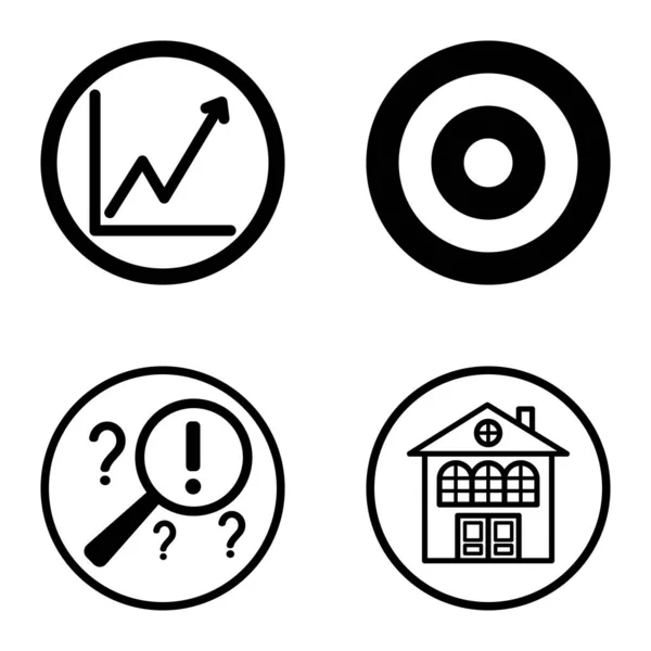 Circles1 Flat Icon Set Izolované Bílém Pozadí — Stockový vektor