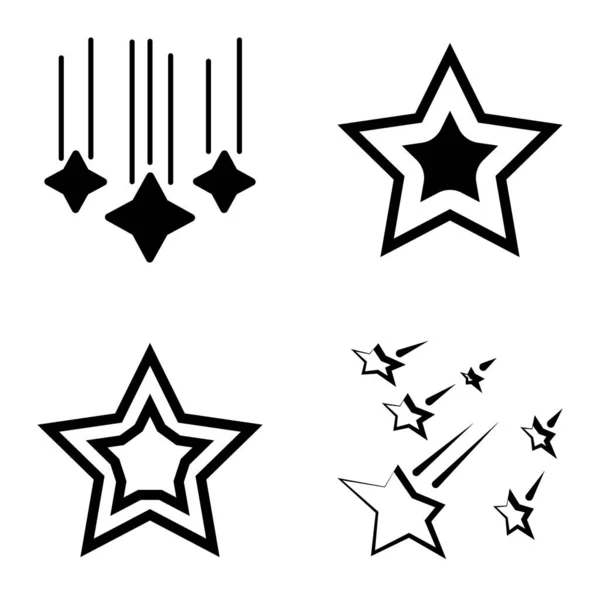 Stars1 2Starfall Flat Icon Set Απομονωμένο Λευκό Φόντο — Διανυσματικό Αρχείο