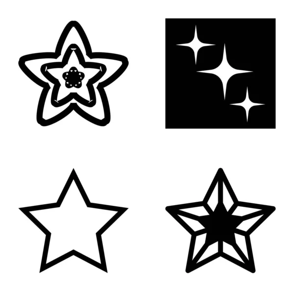 Stars1 2Starfall Flat Icon Set Isolated White Background — Stock Vector