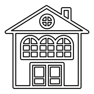 Ev Binası Ev Simgesi Beyaz Arkaplanda İzole Edildi