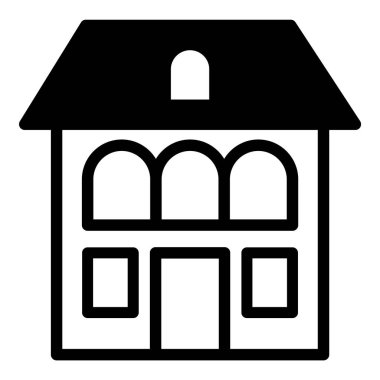 Ev Binası Ev Simgesi Beyaz Arkaplanda İzole Edildi