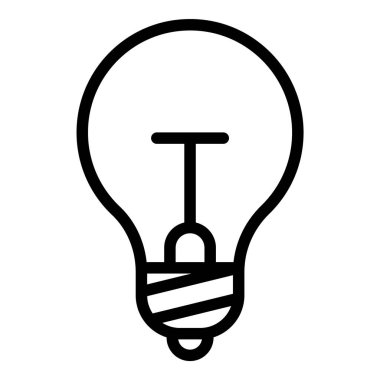 Ampul Fikri Düz Simgesi Beyaz Arkaplanda İzole Edildi