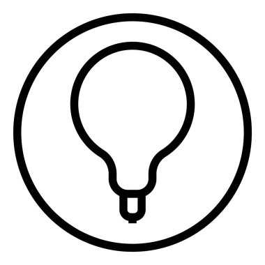 Ampul Fikri Düz Simgesi Beyaz Arkaplanda İzole Edildi