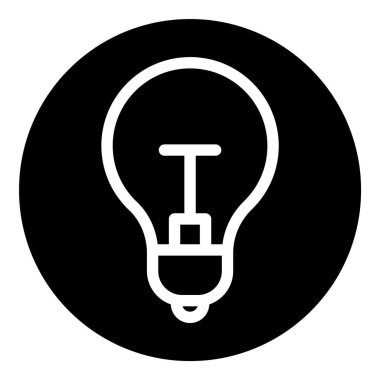 Ampul Fikri Düz Simgesi Beyaz Arkaplanda İzole Edildi