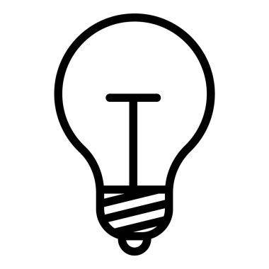 Ampul Fikri Düz Simgesi Beyaz Arkaplanda İzole Edildi