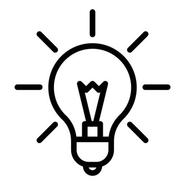 Ampul Fikri Düz Simgesi Beyaz Arkaplanda İzole Edildi