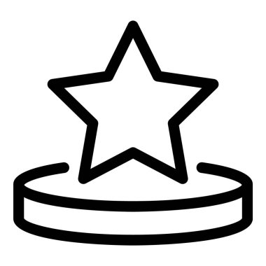 Yıldız Gecesi Galibi Düz Simge Beyaz Arkaplanda İzole Edildi