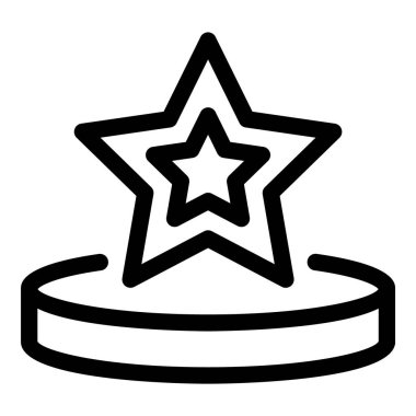 Yıldız Gecesi Galibi Düz Simge Beyaz Arkaplanda İzole Edildi