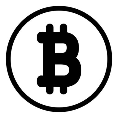 Kripto Para Birimi Bitcoin Para Düz Simgesi Beyaz Arkaplanda İzole Edildi