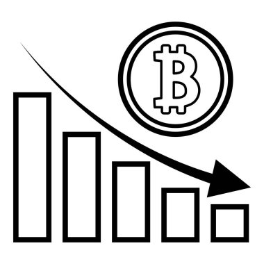 Kripto Para Birimi Bitcoin Para Düz Simgesi Beyaz Arkaplanda İzole Edildi