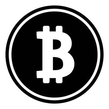 Kripto Para Birimi Bitcoin Para Düz Simgesi Beyaz Arkaplanda İzole Edildi