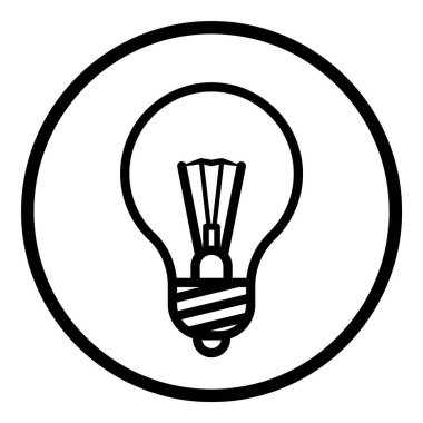 Çember Küre Ampul Belgesi Belge Simgesi Beyaz Arkaplan Düz Simgesinde İzole Edildi Beyaz Arkaplanda İzole Edildi