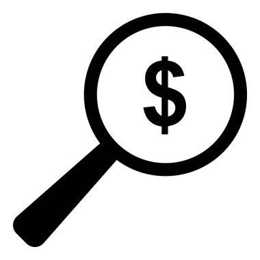 Büyüteç Simgesi Düz Simgesini Ara Beyaz Arkaplanda İzole Edildi